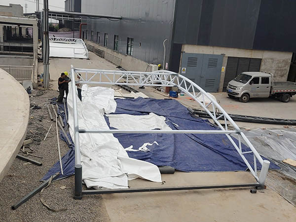 污水池加盖施工现场